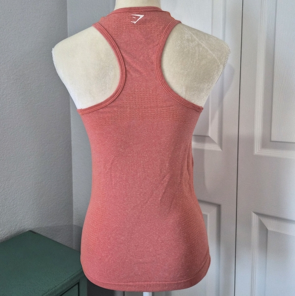 Gymshark Seamless Racerback Tank Top Womens Medium Coral Workout Gym Yoga - Picture 5 of 8